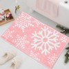 Christmas Bathroom Rugs Winter Pink Snowflake Christmas Bath Mat for