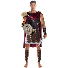 Morph Roman Gladiator Costume Men, Roman Soldier Costume Men, Roman Centurion Costume Adult, Roman Fancy Dress Men Large