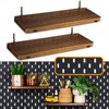 SEMPOMA 2 Pack Walnut Color Pegboard Shelf, Pegboard Accessories, Wooden