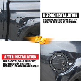 car-attention US Flag Fuel Filler Door Lock Gas Cap Cover Accessories For Toyota Tundra 07-21