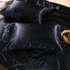 Holawakaka Solid Satin Silk Like Quilt Set Luxury Ultra Soft