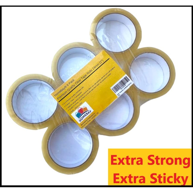 12 Pack Cellotape Strong Clear Packing Tape Rolls | Extra