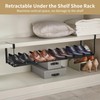 Expandable Shoe Rack for Closet, 16.5”-31.5” Adjustable Under Cabinet Shoe