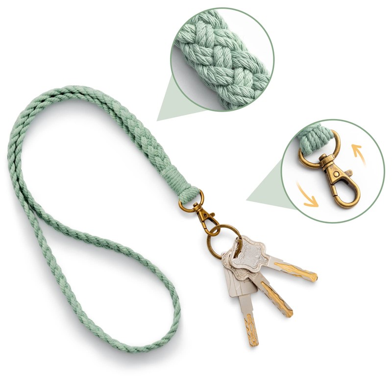 AOKSUNOVA Pack of 2 Key Chains Macrame Bracelet Lanyard Women