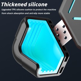 AUCELI Motorcycle Phone Mount, ABS Quick Release Bike Phone Holder for 4.7''-7.2'' Phones, Anti Shake with 360 Rotatable Phone Clip, Handlebar Clamp (Blue)