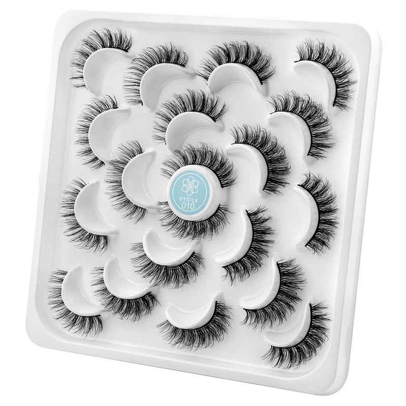 DYSILK Mink Eyelashes Strip Lashes - D Curl Lashes 10