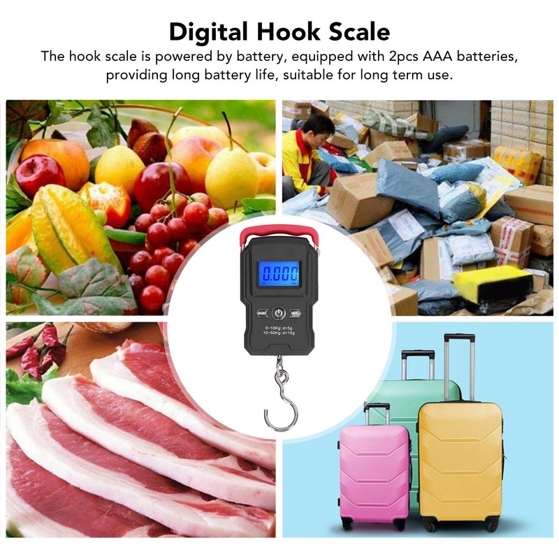 Electronic Hook Scale Portable Digital Weight Scale 50kg Hanging Luggage