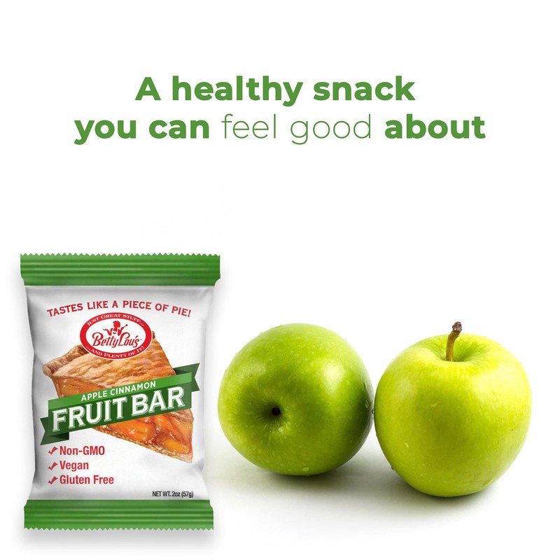 Betty Lou's Fruit Bars, Apple Cinnamon Pack of 12, Gluten