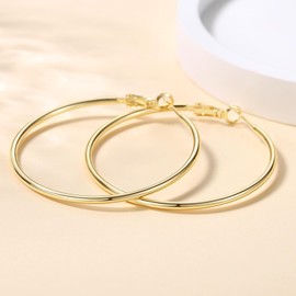 14K Gold Hoop Earrings for Women Trendy Gold Earrings Polished Chunky Hoop Earring Classic Dainty Earring for Women