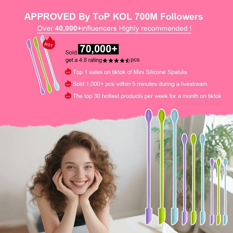 9 Pieces Mini Silicone Spatula-Makeup Spatula-Small Silicone Spatula-Thin Spatula Set