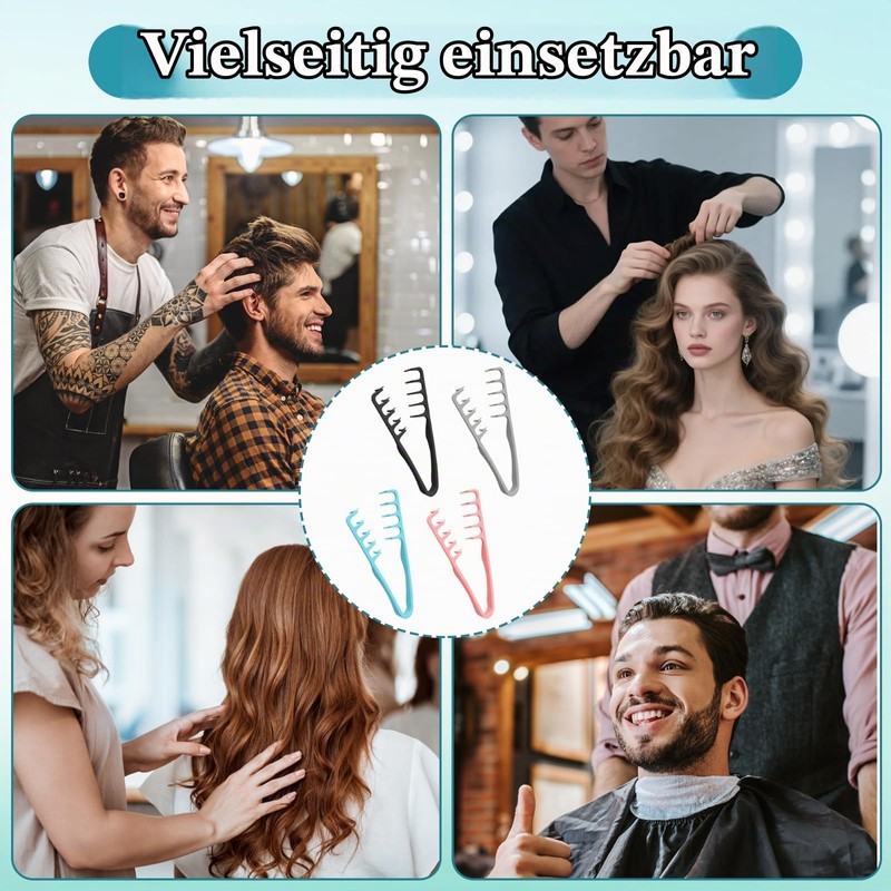 4 Pieces Curling Comb Texture Comb for Men and Women