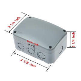 KCMYTONER Weatherproof Junction Box Square Electrical Project Enclosure with 20mm Cable Gland Entry IP66 Rated Waterproof, 125 x 86 x 62mm, 1-Pack