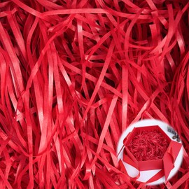 Hengrongshen Gift Filler, 500 g Filling Material for Packages, High-Quality Shredded Paper, Gift Box Decoration for Christmas, Wedding, Anniversary, Valentine's Day Party (Red)