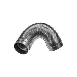 5" Inch Flexible Duct - 1.48 to 3.28 ft Length - Corrugated Aluminum Ducting Connector - Galvanized Steel End Sleeves - Washer and Dryer Exhaust Duct - Dust Collection Hose - Dryer Duct