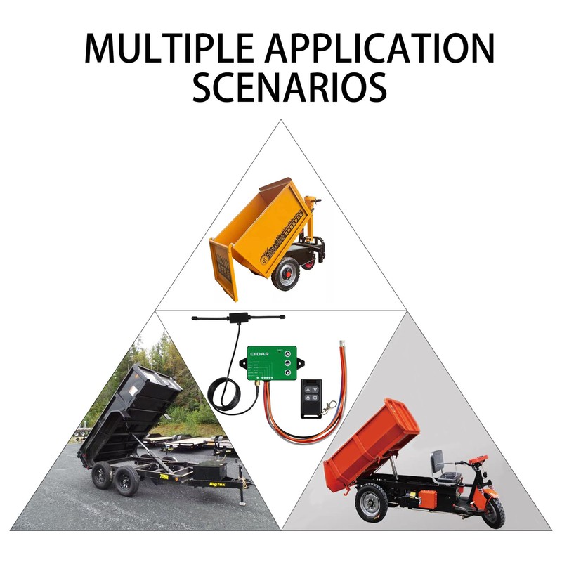 EIIDAR Wireless Dump Trailer Controller Wireless Remote Control for 3-Wire/4-Wire