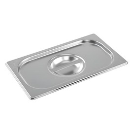 Vogue K972 Stainless Steel Lid With Centre Handle For 1/4 Gastronorm Pan, Silver