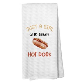 Liosei Funny Kitchen Towels, Hot Dog Kitchen Towels for Hot Dog Lovers, Funny Hot Dogs Decorative Hand Towels for Kitchen, Food Lover Gifts, Funny Dish Towels Tea Towels, 16x24 Inches