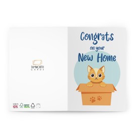 Congrats on Your New Home! A Paw-some Cat-themed Greeting Card for Cat Lovers and Housewarming Celebrations