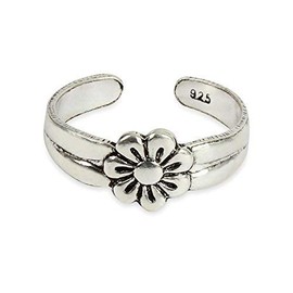Sterling Silver daisy Flower Ajustable Toe Ring