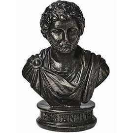 Miniature Emperor Hadrian Bronze Bust 6.3 x 4.4 cm