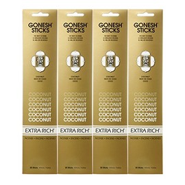 Gonesh Incense Sticks Extra Rich Collection, Coconut, (Pack of 4)