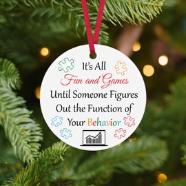 Behavior Therapist Thank You Gift Christmas Ornament BCBA Therapist Gifts Behavior Analyst Gifts Ceramic Ornament Behavior Therapist Appreciation Gifts Therapist Retirement Christmas Tree Decoration