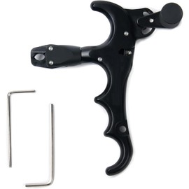 PEAKTREND Compound Bow Aid Releaser，Adjustable Can Rotate 360° Thumb Release Bow Aluminum Alloy Aids，Archery Release Aids-Black
