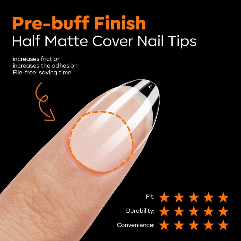Modelones Nail Tips, 216 Pieces, Full Cover Nail Tips Set,