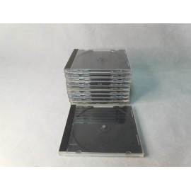 Unbranded Lot of 10 New Slim Hard-Plastic, Clean, Empty, Black CD Jewel Cases