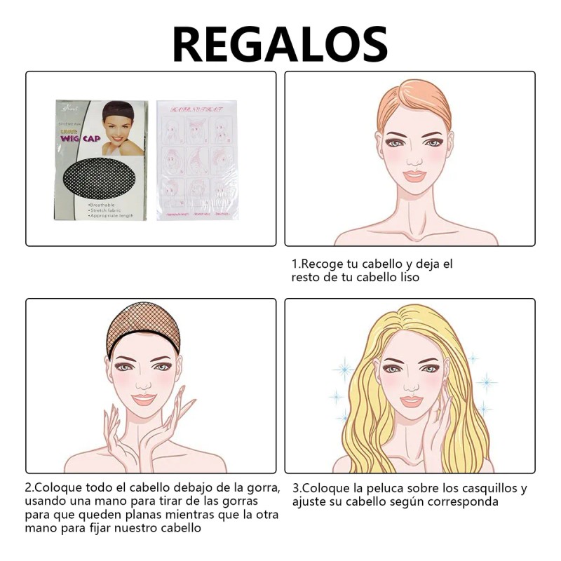 Peluca Con Flequillo Natural De Cabello Largo Y Liso
