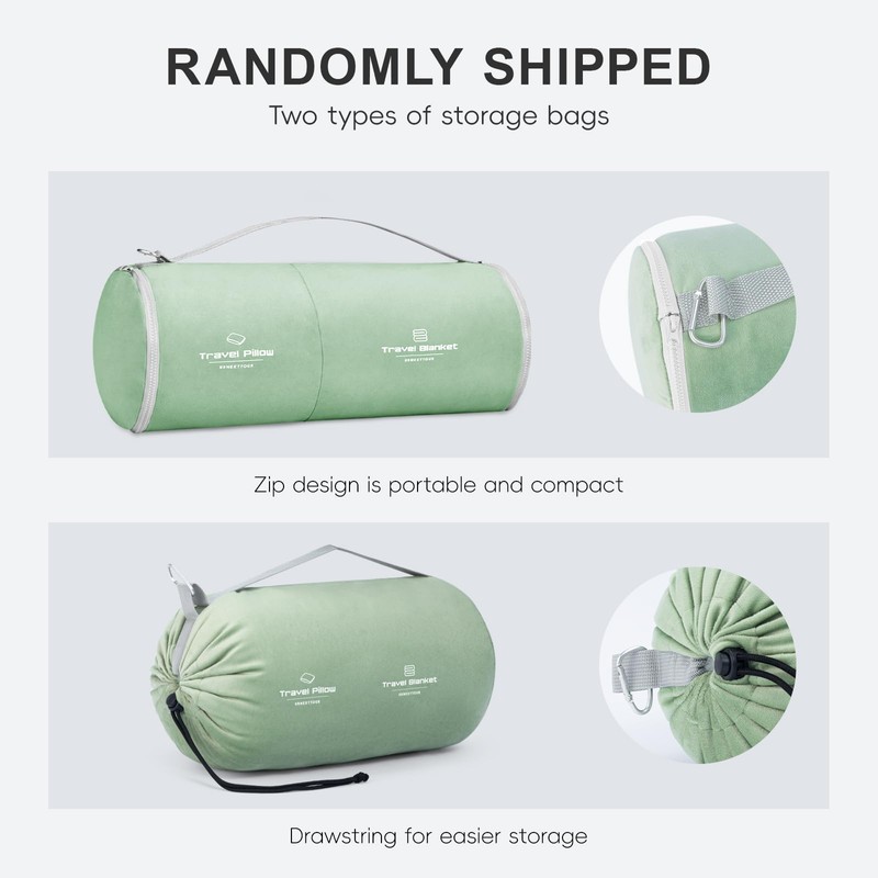 urnexttour Travel Pillow and Blanket Set Neck Pillows Soft Blankets