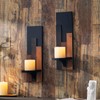 AimtoHome Wall Sconce Candle Holder Wall Mounted Wood Candle Holders