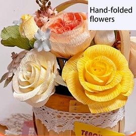 1Pcs Orange Crepe Paper, 25x250cm Crepe Paper Roll for DIY Crafts Flowers Making