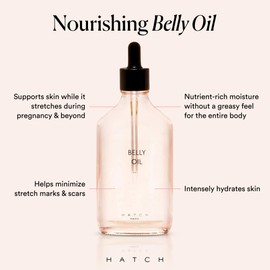 HATCH Belly Oil, Pregnancy & Postpartum Skincare for Stretch Marks, Quick-Drying for Full Body & Soothes Irritation, Plus Vegan, Clean & Plant-Based, 6.7 Fl Oz