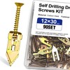 180 PCS Self Drilling Drywall Anchors with Screws Kit, 0.47×1.18