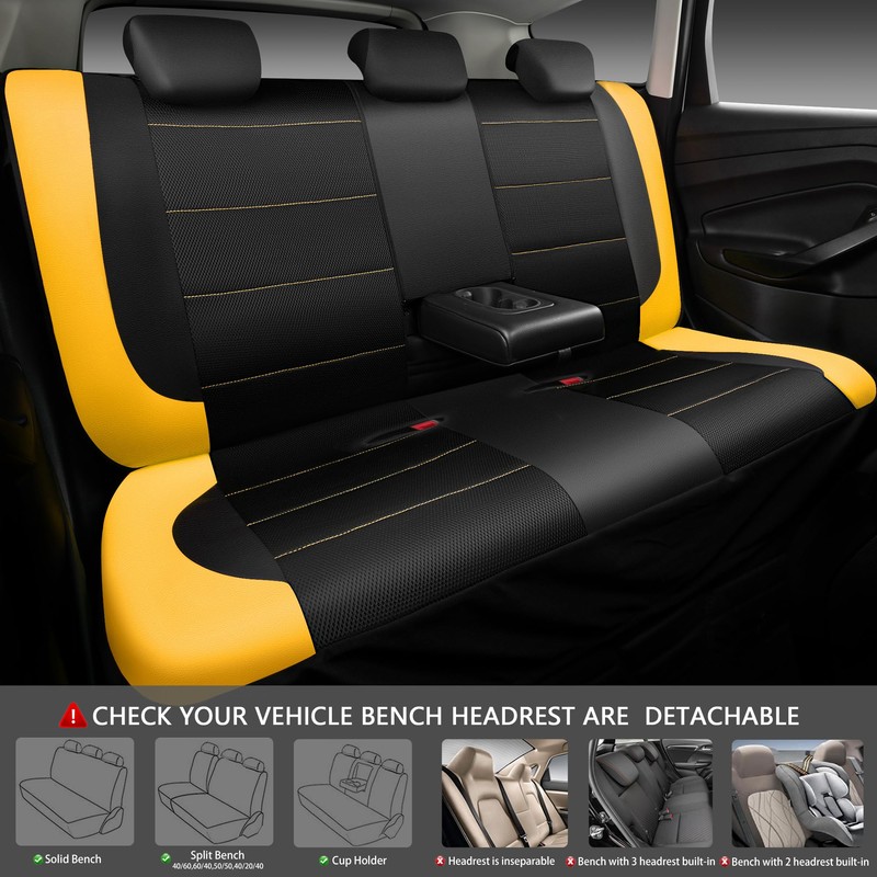 CAR PASS Leather Seat Covers, Breathable Universal Car Seat Cover