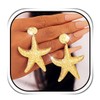 Oxotoi Bohemia Pendant Earring Gold Starfish Shell Dangle Earrings Beach