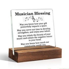 THEBESTU Musician Blessing Acrylic Sign with Wood Stand, Appreciation Gifts for Music Teacher Music Lovers, Musical Gifts for Singer Songwriter Musicians Christmas Birthday Present, Musician’s Prayer