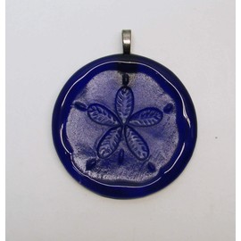 Cobalt Blue Sand Dollar Upcycled Glass Bottle Bottom Ornament Sun Catcher