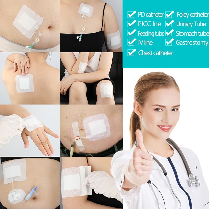 Breathable Knee Replacement Surgery Island Wound Dressing Long Incisions Bordered
