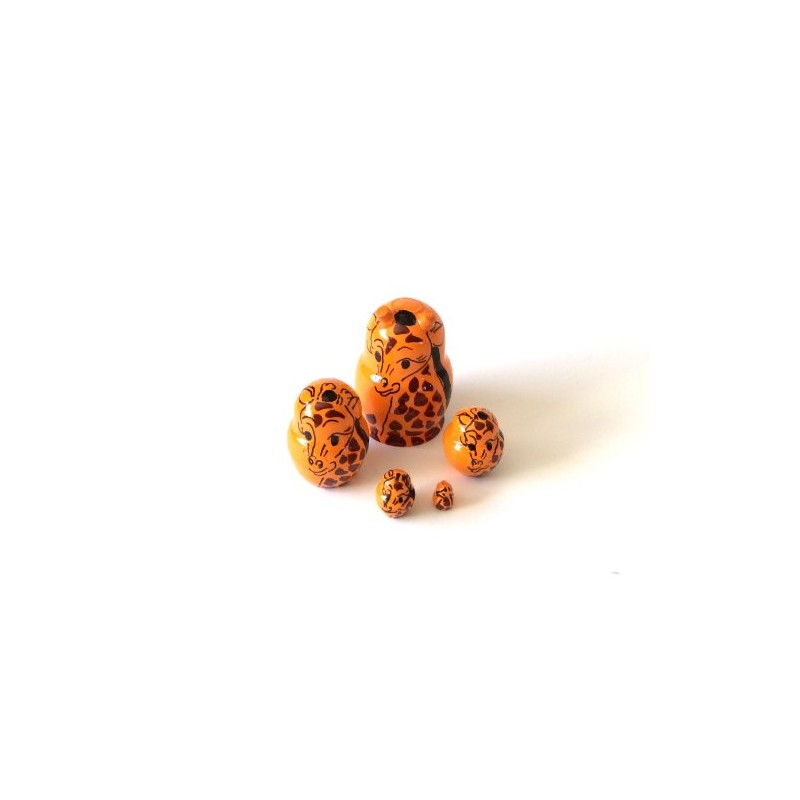 BuyRussianGifts 1.25" Tall Mini Giraffe Hand Painted Nesting Doll Signed