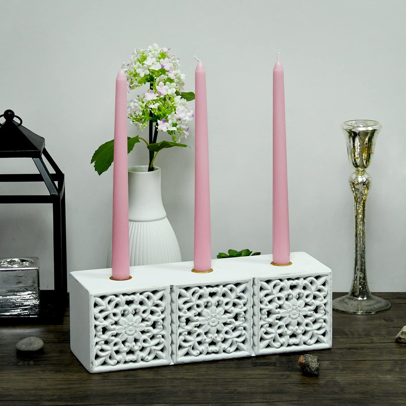 10 Inch Light Rose Taper Candles