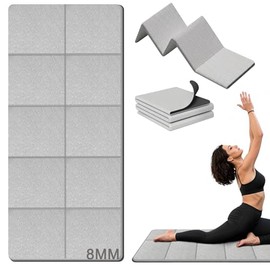 Tapete para Ejercicio Plegable Multifuncional 8mm, Yoga Mat Antideslizante con Amortiguación Extra, Ideal para Yoga, Meditación, Camping, Estiramiento