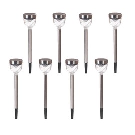 EcoGreen Outdoor Pathway Solar Light, 8pcs Pack,Garden Patio Balcony Walk Way Lights, Stainless Steel Leg, 5000K Daylight, IP65 Waterproof, 2.44 * 13.39in