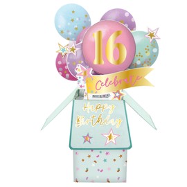 Clever Cube Girls 16th Birthday Sweet Sixteen! Birthday Pop Up Greeting Card CU002.A