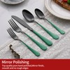 Onlycooker 20-Piece Green Silverware Set - 18/0 Stainless Steel, Black