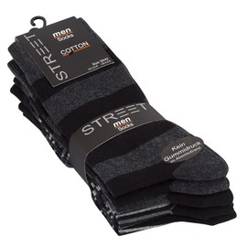 BestSale247 10 Pairs Men's Business Socks Comfort Band (Soft Elastic Waistband) Vein Friendly, Flat and Soft Toe Seam, 10 pairs / "Street", 43 - 46