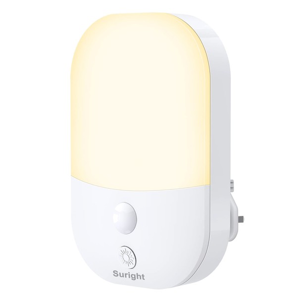 Night Light Plug in Walls, Night Light with 5 Levels of Brightness and Dusk to Dawn Photocell Sensor, Night Light Kids for Children's Room, Stairs, Hallway, Bedrooms, Garage, Warm White