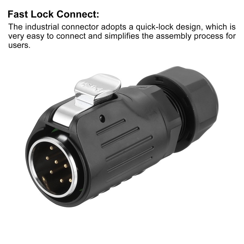 sourcing map LP24 10 Pin Waterproof Connector, IP68 Circular Connectors