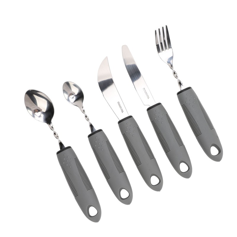 5pcs Bendable Adaptive Utensils Weighted Easy Grip Stainless Steel Special